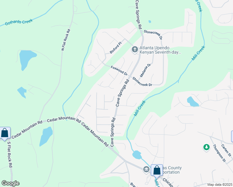 map of restaurants, bars, coffee shops, grocery stores, and more near 8034 Bradshaw Court in Douglasville