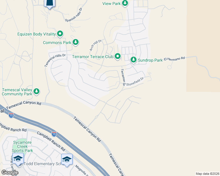 map of restaurants, bars, coffee shops, grocery stores, and more near 24650 Crestley Drive in Corona