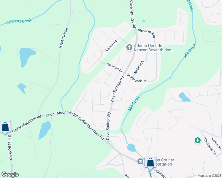 map of restaurants, bars, coffee shops, grocery stores, and more near 8034 Bradshaw Court in Douglasville