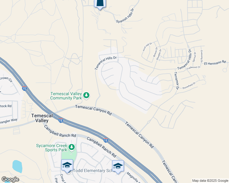 map of restaurants, bars, coffee shops, grocery stores, and more near 24573 Sunset Vista Drive in Corona