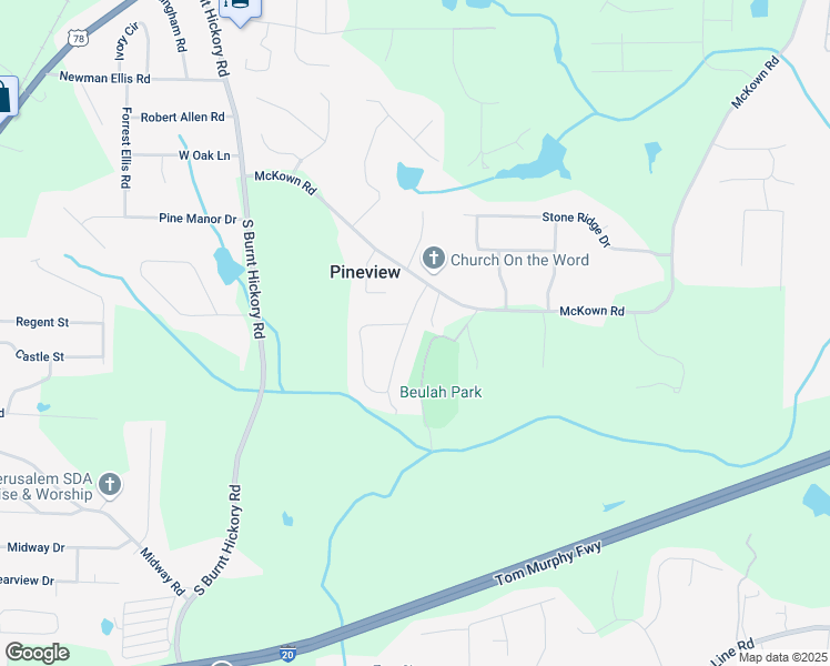 map of restaurants, bars, coffee shops, grocery stores, and more near 1496 East Highpoint Drive in Douglasville