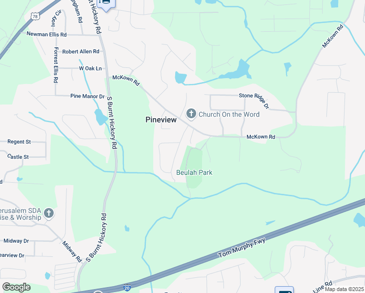 map of restaurants, bars, coffee shops, grocery stores, and more near 1496 East Highpoint Drive in Douglasville
