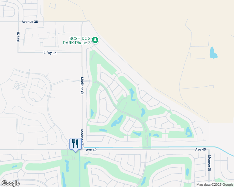 map of restaurants, bars, coffee shops, grocery stores, and more near 39145 Camino Novena in Indio