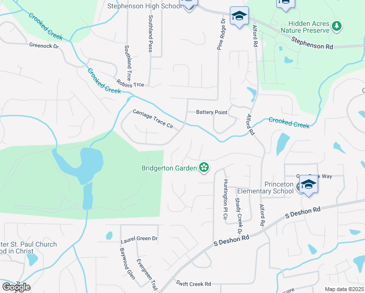map of restaurants, bars, coffee shops, grocery stores, and more near 6346 Alford Circle in Lithonia