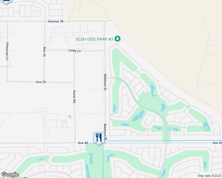 map of restaurants, bars, coffee shops, grocery stores, and more near 39110 Camino Las Hoyes in Indio