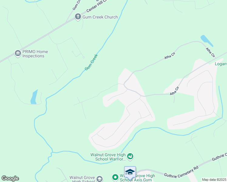 map of restaurants, bars, coffee shops, grocery stores, and more near 1015 Carriage Way in Loganville