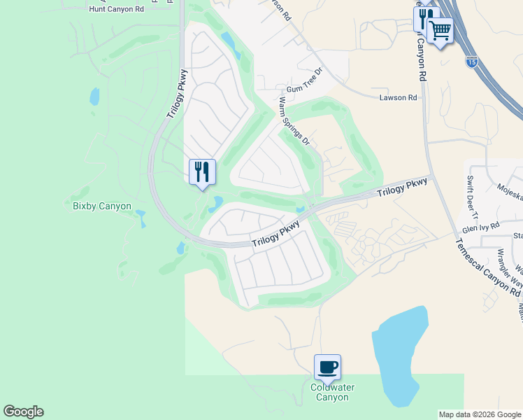 map of restaurants, bars, coffee shops, grocery stores, and more near 9262 Reserve Drive in Corona