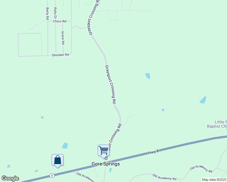 map of restaurants, bars, coffee shops, grocery stores, and more near 556 Graysport Crossing Road in Gore Springs