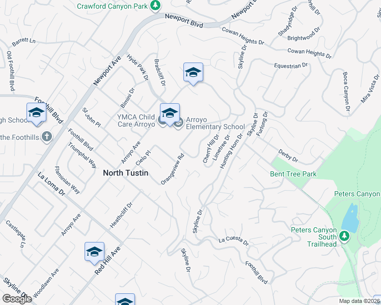 map of restaurants, bars, coffee shops, grocery stores, and more near 1461 Cloyden Road in Santa Ana
