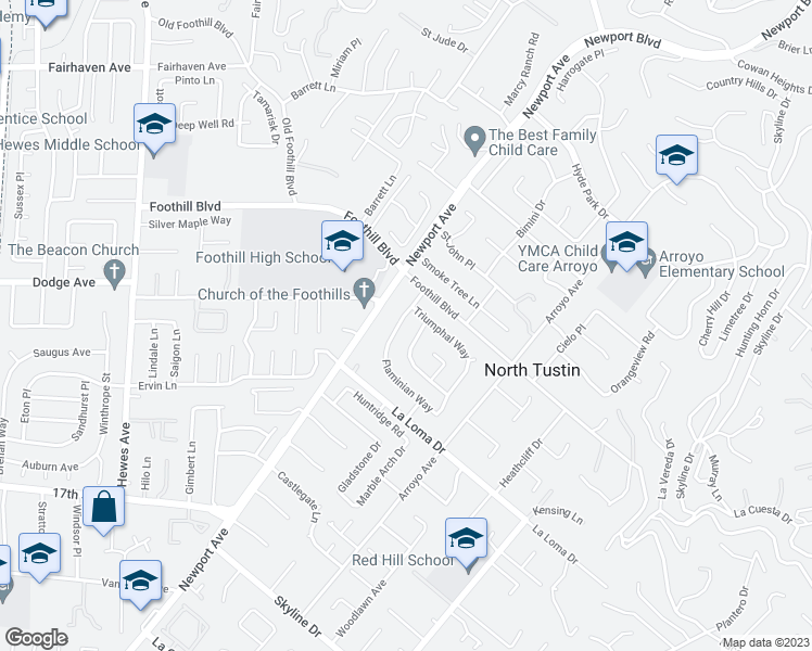 map of restaurants, bars, coffee shops, grocery stores, and more near 11572 Suburnas Way in Santa Ana