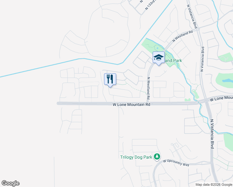 map of restaurants, bars, coffee shops, grocery stores, and more near 13408 West Tyler Trail in Peoria