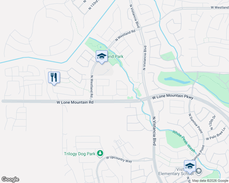 map of restaurants, bars, coffee shops, grocery stores, and more near 31126 North 131st Drive in Peoria