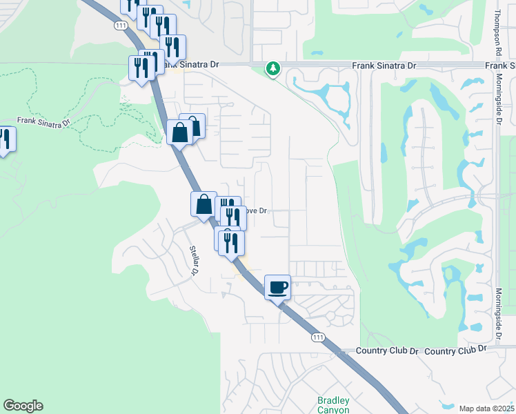map of restaurants, bars, coffee shops, grocery stores, and more near 70142 Mirage Cove Drive in Rancho Mirage