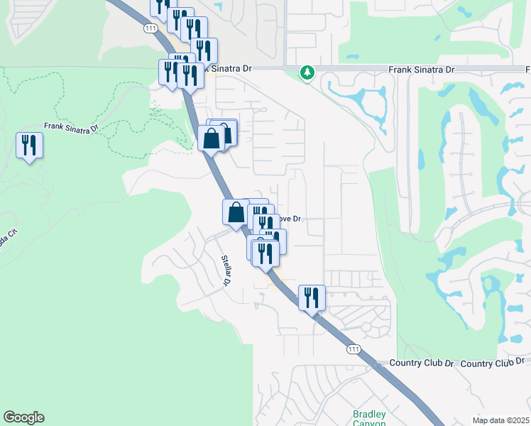 map of restaurants, bars, coffee shops, grocery stores, and more near 70200 Mirage Cove Drive in Rancho Mirage