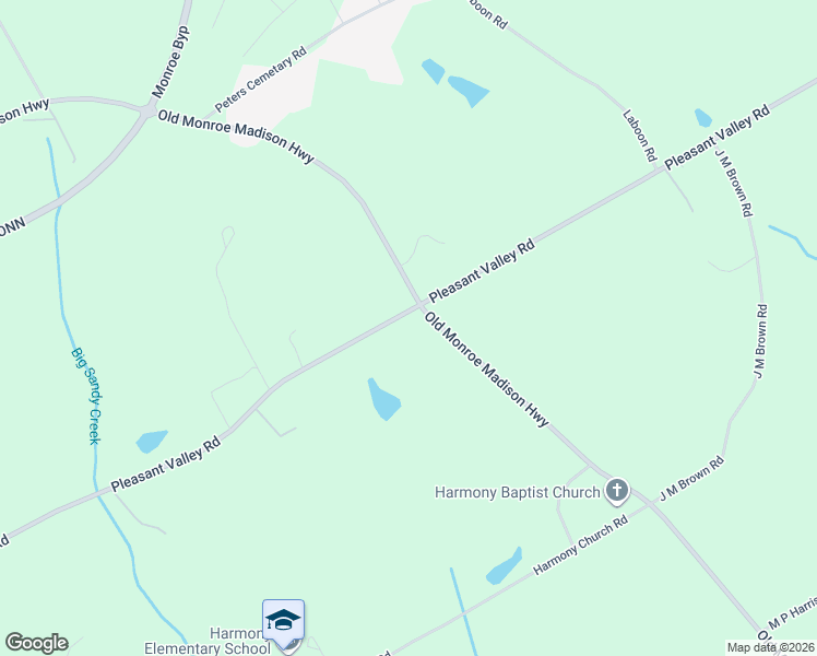 map of restaurants, bars, coffee shops, grocery stores, and more near 1205 Pleasant Valley Road in Monroe