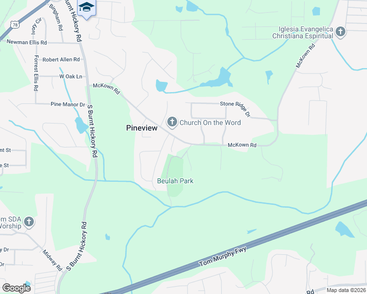 map of restaurants, bars, coffee shops, grocery stores, and more near 3661 McKown Road in Douglasville