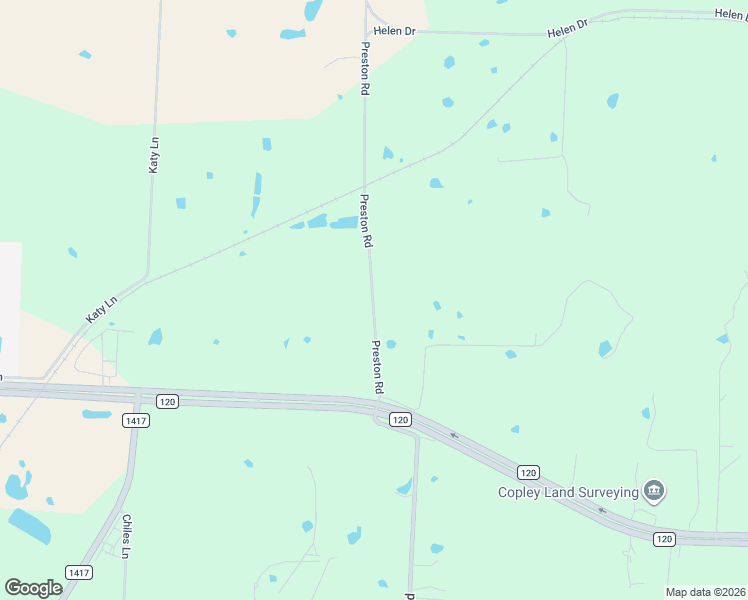 map of restaurants, bars, coffee shops, grocery stores, and more near 5292 Preston Road in Denison