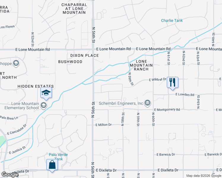 map of restaurants, bars, coffee shops, grocery stores, and more near 5640 Rancho Tierra Drive in Cave Creek