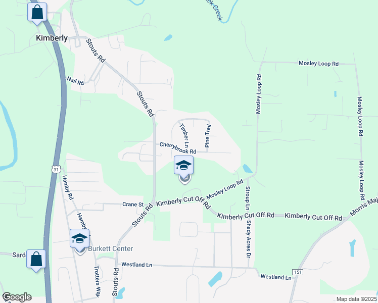 map of restaurants, bars, coffee shops, grocery stores, and more near Cherrybrook Road in Kimberly