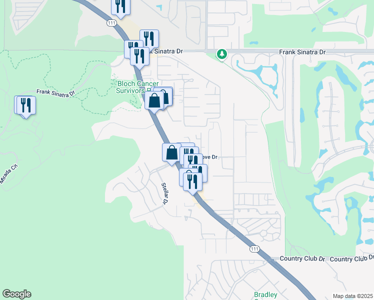 map of restaurants, bars, coffee shops, grocery stores, and more near 70200 Mirage Cove Drive in Rancho Mirage