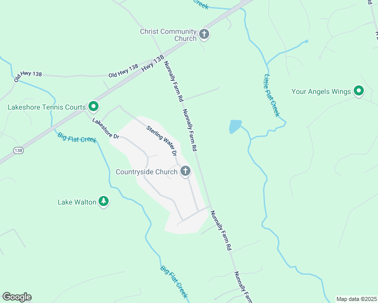 map of restaurants, bars, coffee shops, grocery stores, and more near 492 Nunnally Farm Road in Monroe
