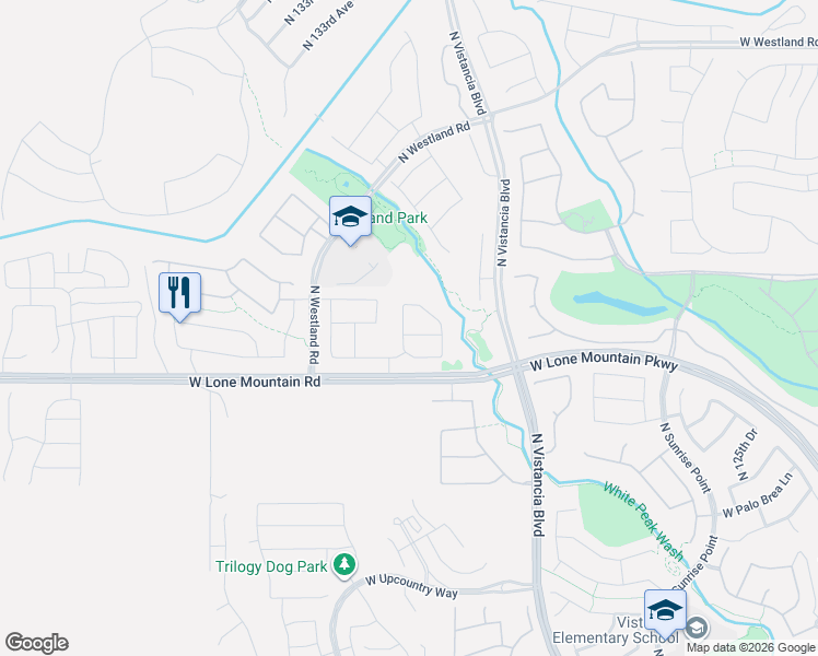 map of restaurants, bars, coffee shops, grocery stores, and more near 31126 North 131st Drive in Peoria