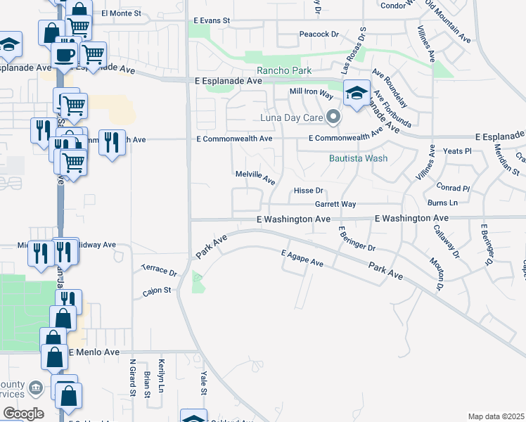 map of restaurants, bars, coffee shops, grocery stores, and more near 854 Wilde Lane in San Jacinto