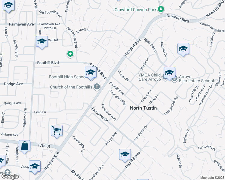 map of restaurants, bars, coffee shops, grocery stores, and more near 11572 Suburnas Way in Santa Ana