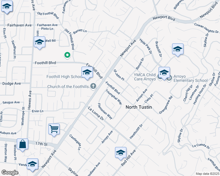 map of restaurants, bars, coffee shops, grocery stores, and more near 11472 Newport Avenue in Santa Ana