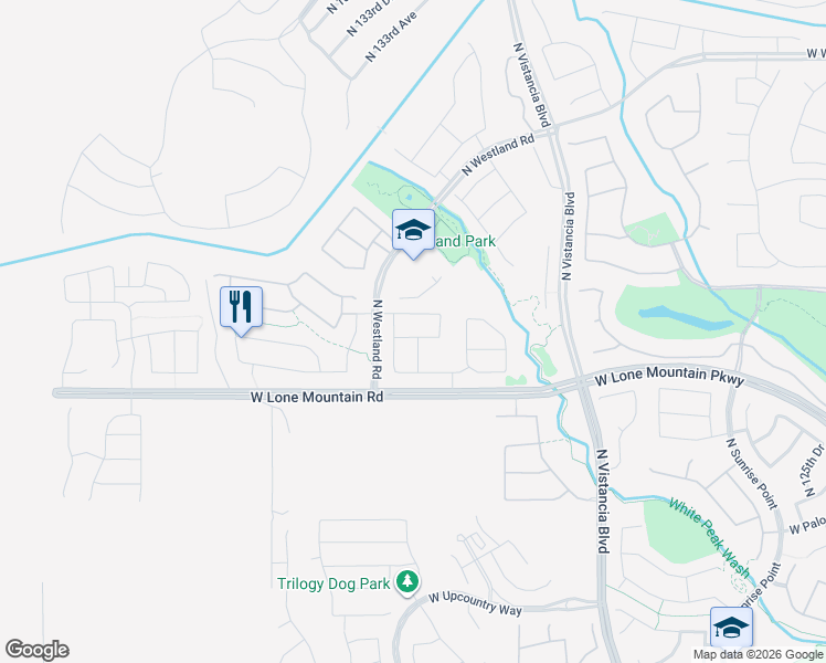 map of restaurants, bars, coffee shops, grocery stores, and more near 13240 West Chaparosa Way in Peoria