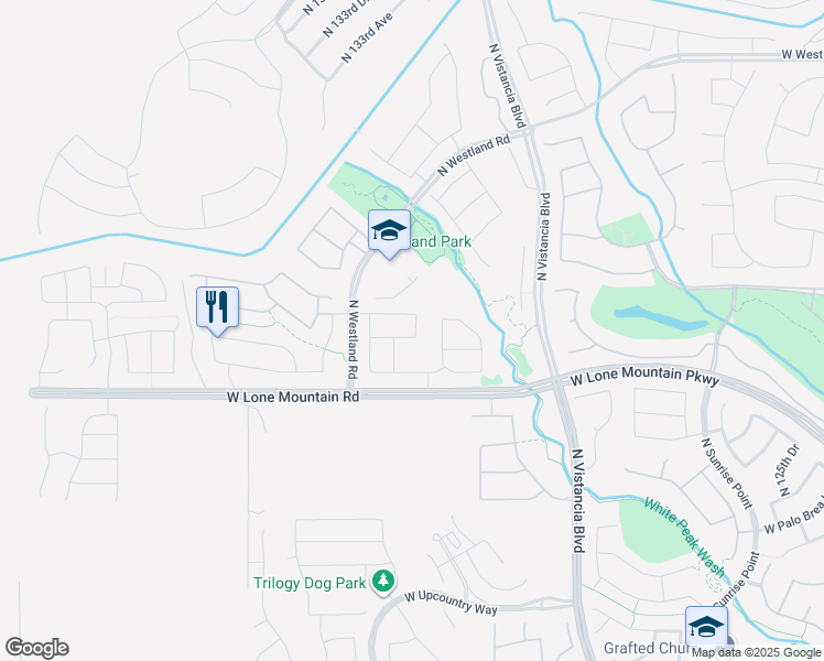 map of restaurants, bars, coffee shops, grocery stores, and more near 13170 West Chaparosa Way in Peoria