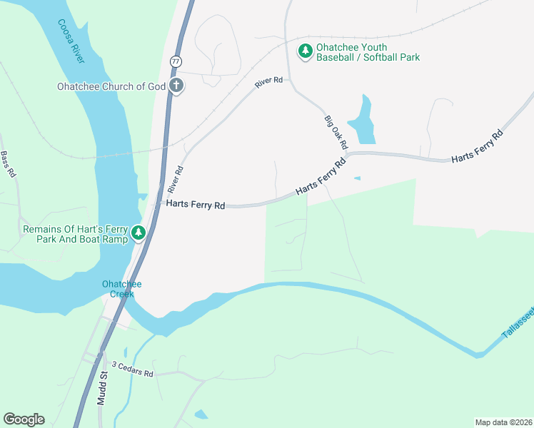 map of restaurants, bars, coffee shops, grocery stores, and more near 305 Harts Ferry Road in Ohatchee