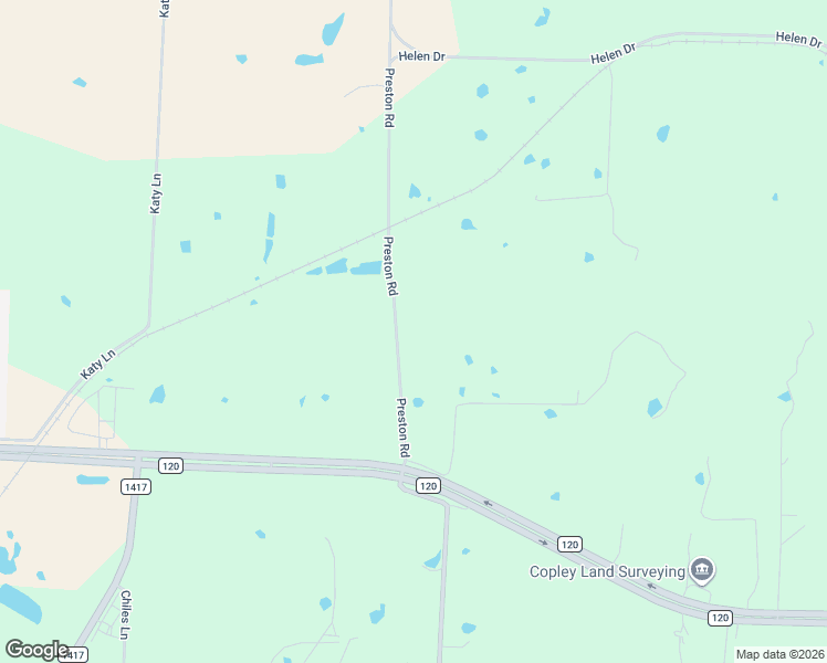 map of restaurants, bars, coffee shops, grocery stores, and more near 5292 Preston Road in Denison