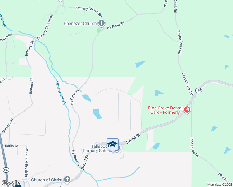 map of restaurants, bars, coffee shops, grocery stores, and more near 15 Falcon Drive in Tallapoosa