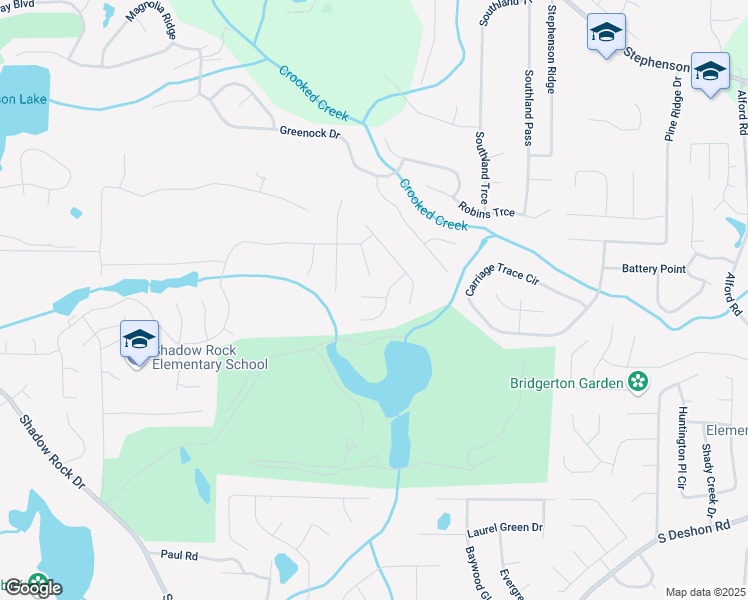 map of restaurants, bars, coffee shops, grocery stores, and more near 6209 Lake Rock Lane in Lithonia