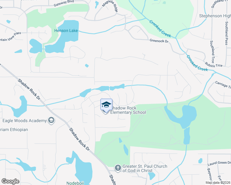 map of restaurants, bars, coffee shops, grocery stores, and more near 923 Shadow Lake Drive in Lithonia