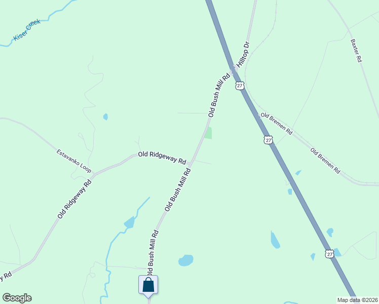 map of restaurants, bars, coffee shops, grocery stores, and more near 2588 Old Bush Mill Road in Bremen