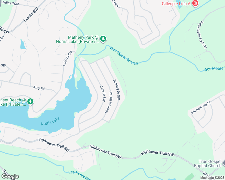 map of restaurants, bars, coffee shops, grocery stores, and more near 4296 Marjorie Road Southwest in Snellville