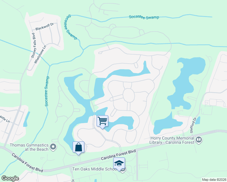 map of restaurants, bars, coffee shops, grocery stores, and more near 1084 Fiddlehead Way in Myrtle Beach