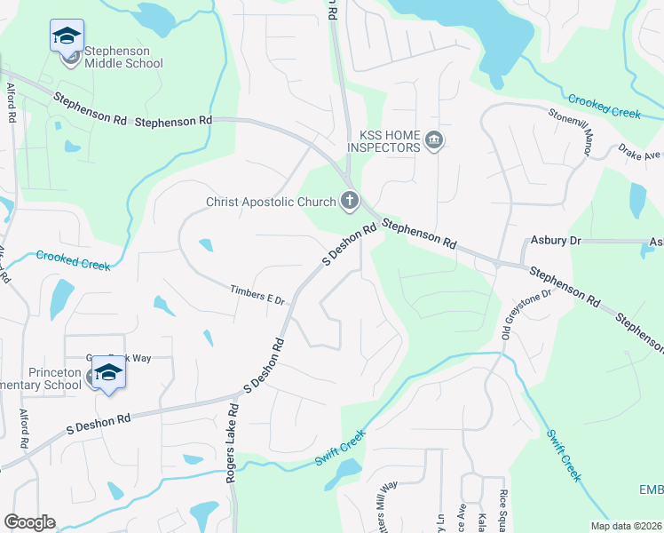 map of restaurants, bars, coffee shops, grocery stores, and more near 932 South Deshon Road in Lithonia