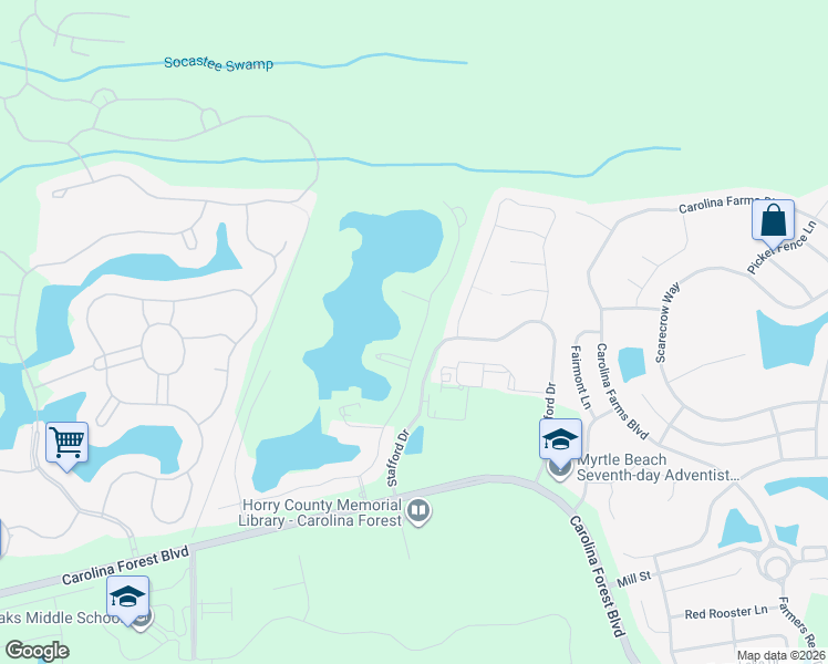 map of restaurants, bars, coffee shops, grocery stores, and more near 5289 Old Highway 90 in Conway
