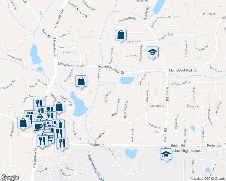 map of restaurants, bars, coffee shops, grocery stores, and more near in Stone Mountain