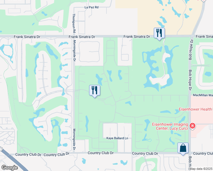 map of restaurants, bars, coffee shops, grocery stores, and more near 2 Saint Johns Court in Rancho Mirage