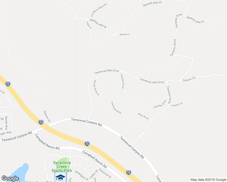 map of restaurants, bars, coffee shops, grocery stores, and more near 24356 Overlook Drive in Corona