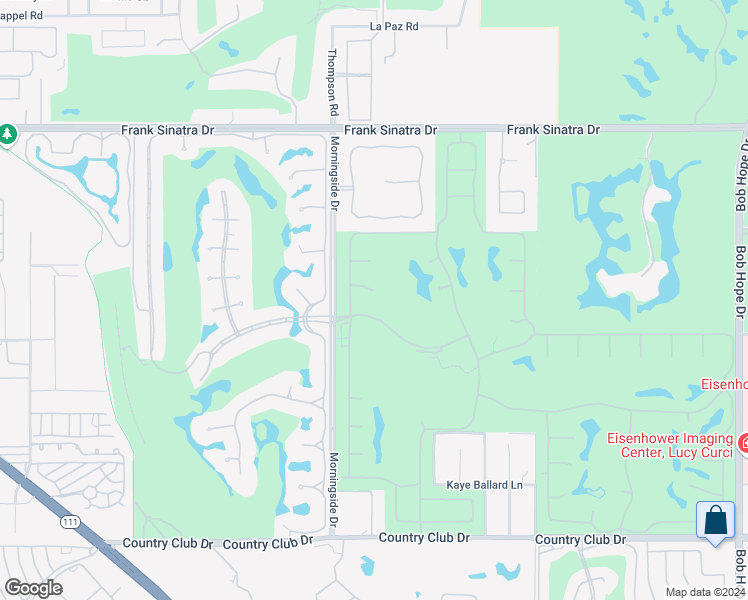 map of restaurants, bars, coffee shops, grocery stores, and more near 5 Briarcliff Court in Rancho Mirage