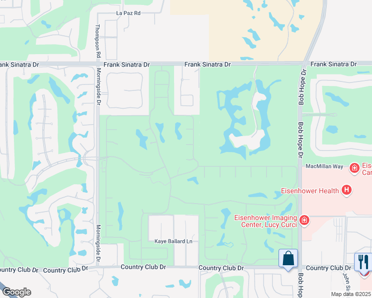 map of restaurants, bars, coffee shops, grocery stores, and more near 1 Trojan Court in Rancho Mirage