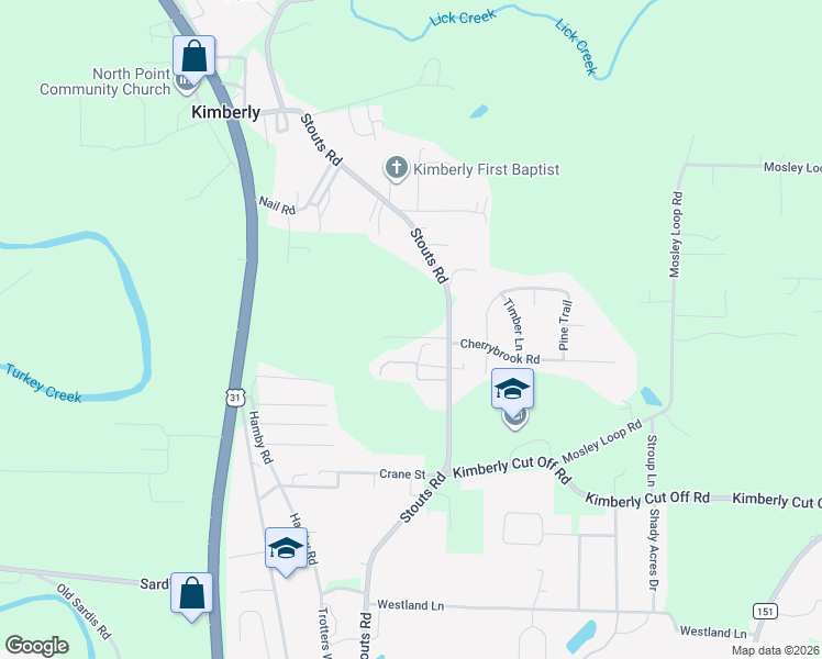 map of restaurants, bars, coffee shops, grocery stores, and more near 8924 Stouts Road in Kimberly