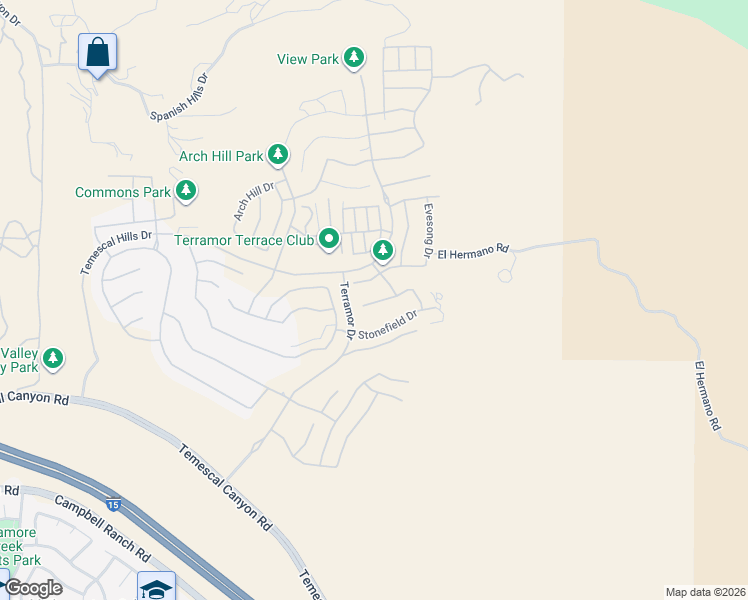 map of restaurants, bars, coffee shops, grocery stores, and more near 11810 Omni Court in Corona