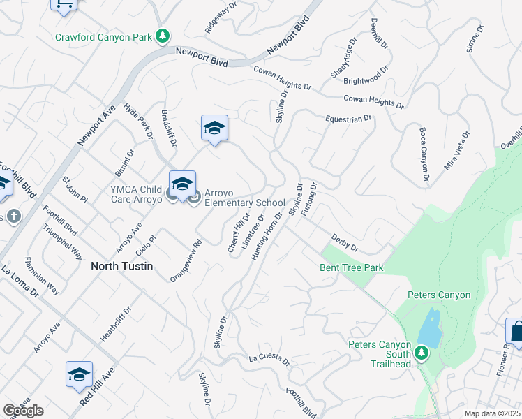 map of restaurants, bars, coffee shops, grocery stores, and more near 11001 Limetree Drive in Santa Ana