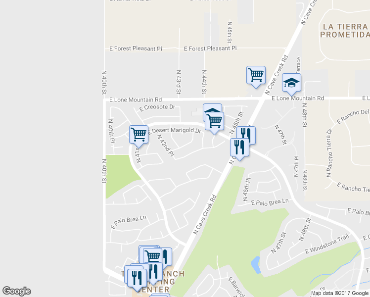 map of restaurants, bars, coffee shops, grocery stores, and more near 4243 E Wildcat Dr in Cave Creek